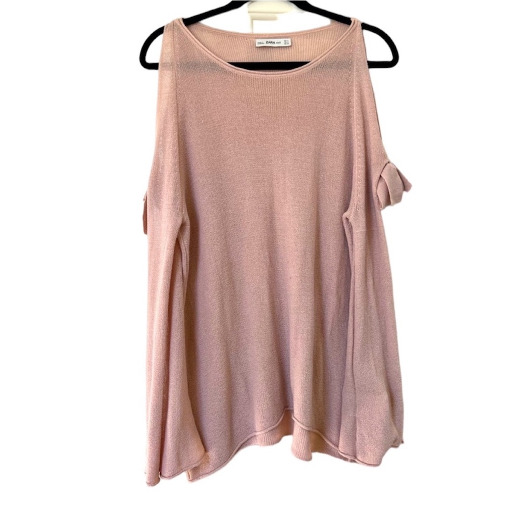 🎀Zara Cold Shoulder Bow Sweater